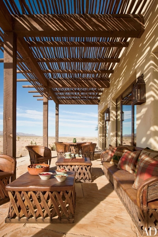 Ted Turner's Rustic Hacienda-Style Outdoor Patio