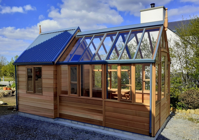 Timber Greenhouse and Potting Shed Combo Design