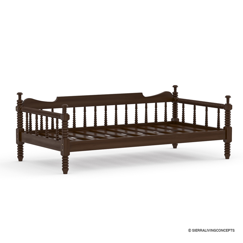 Traditional Solid Wood Narrow Daybed in Dark Finish