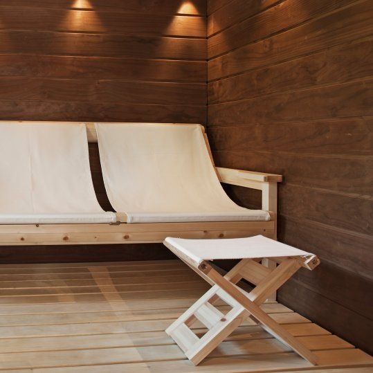 Tuntu sauna chairs, nice idea | Sauna room, Sauna design
