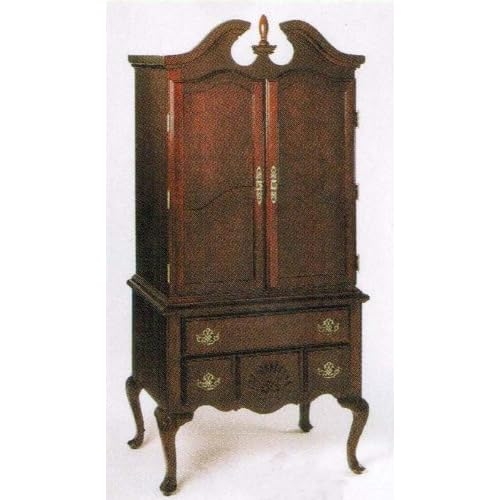 - TV Armoire Stand with Queen Anne Style Legs Cherry Finish ...