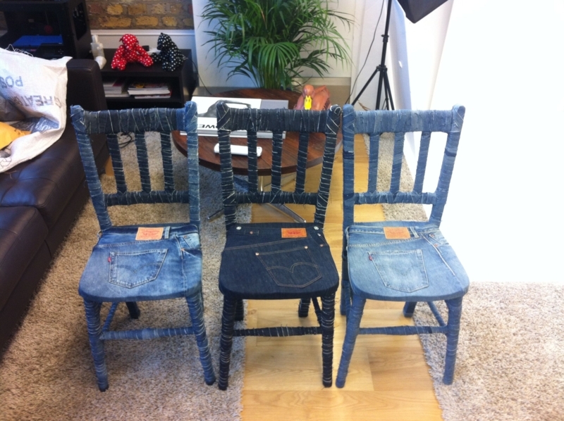 Unique Denim Upholstered Chairs Set for Modern Interiors