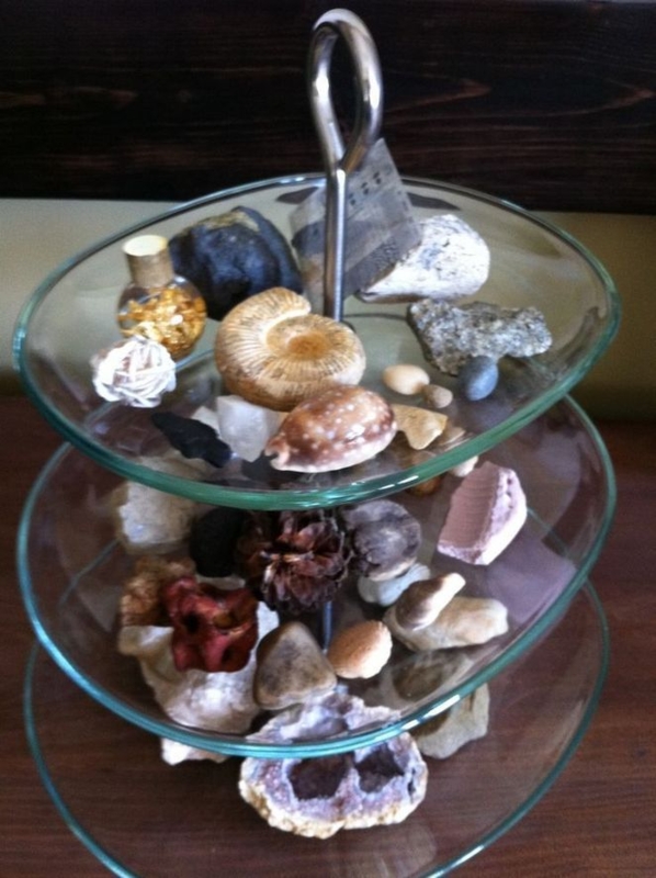 Unique Glass Tiered Tray Rock Display Ideas