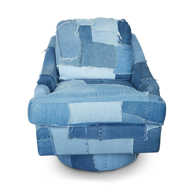Unique Patchwork Denim Armchair for Modern Interiors