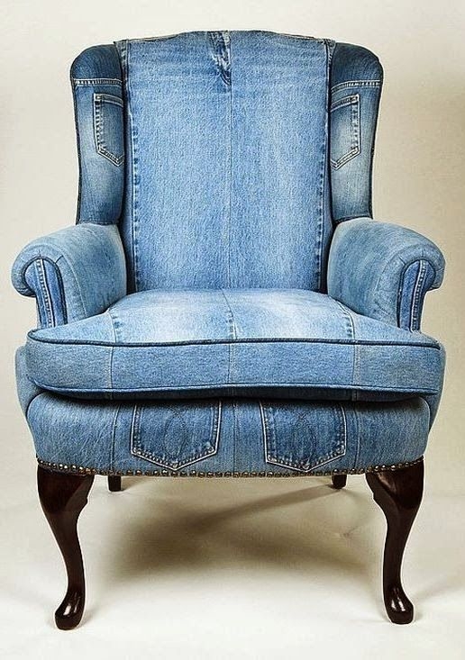 Upcycled Denim Armchair Made from Old Jeans