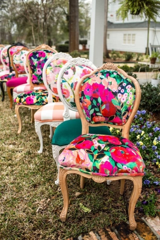 Vibrant Floral Chairs for Colorful Dining Rooms