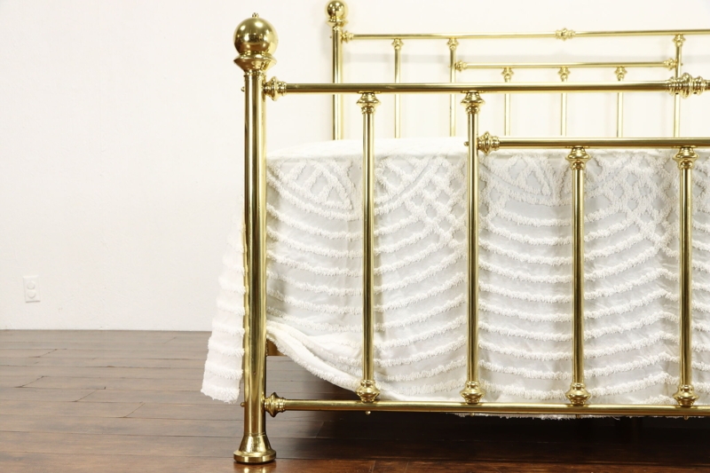 Victorian Solid Brass King Size Vintage Farmhouse Bed
