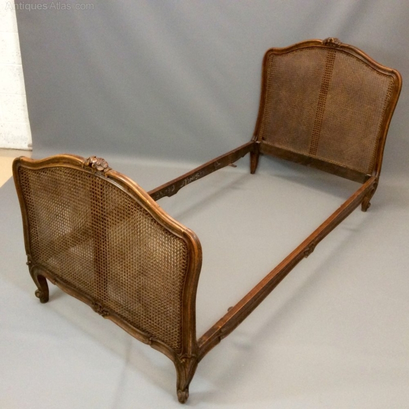 Vintage French Cane Single Bed Frame