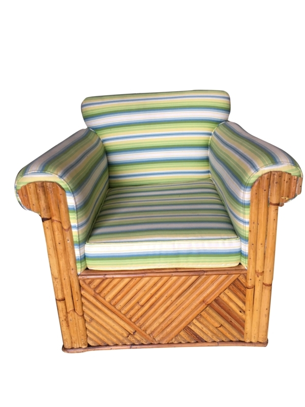 Vintage Large Rattan Big Daddy Club Lounge Chair