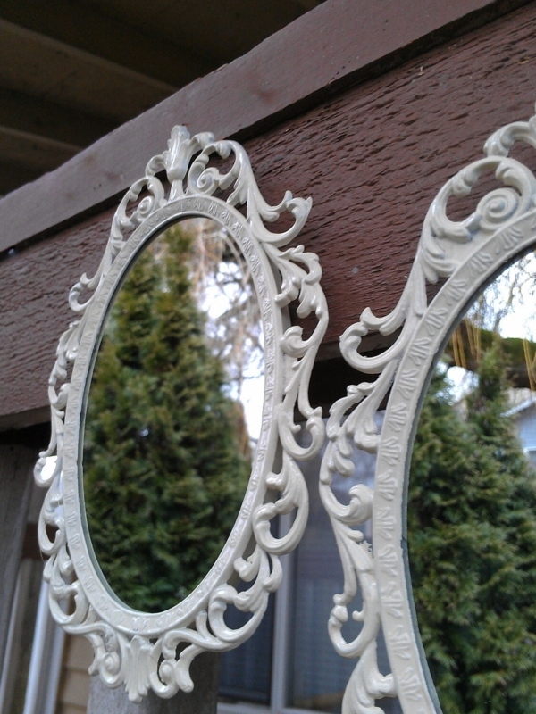 Vintage White Fairy Princess Decorative Mirror Set