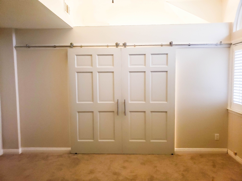 White Double Barn Door Room Divider Design