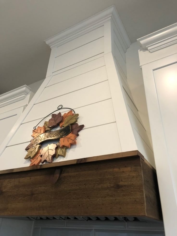 White farmhouse DIY Kitchen Range Hood | Kitchen range hood, Kitchen ...