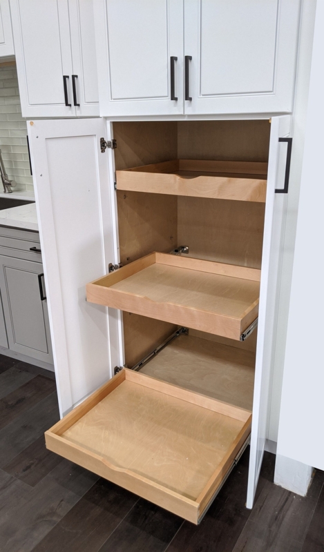 Wood Pull-Out Tray Drawer Kitchen Cabinet Organizer
