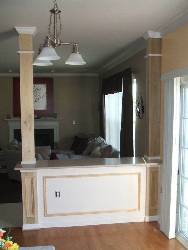Wood-Wrapped Interior Columns for Home Style Upgrade