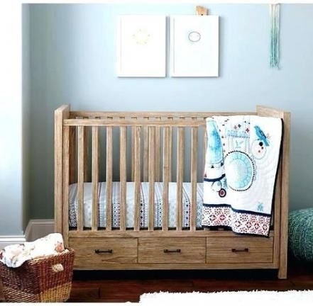 Wooden Baby Crib with Built-In Storage Drawers