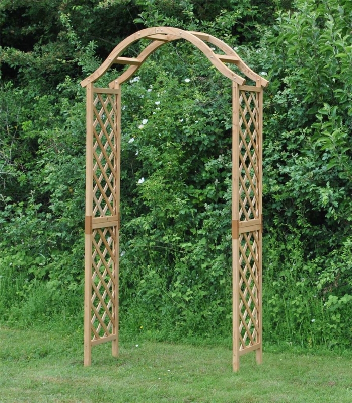 Wooden Garden Arch with Lattice Panels
