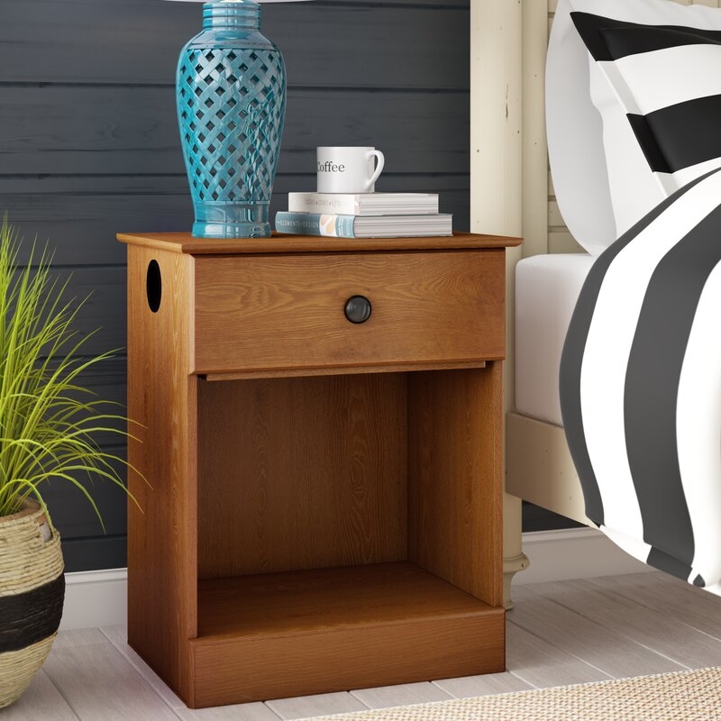 Wooden Nightstand with Drawer for CPAP Machines