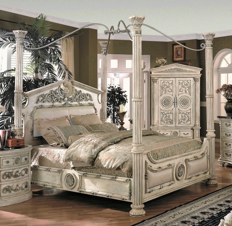 YT Furniture Romeo Poster Bed (Whitewash) | The Simple Stores | Bedroom ...