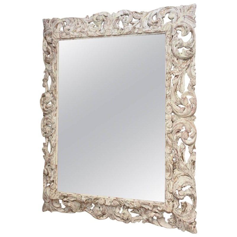 18th Century Carved Wood Foliate Mirror Frame