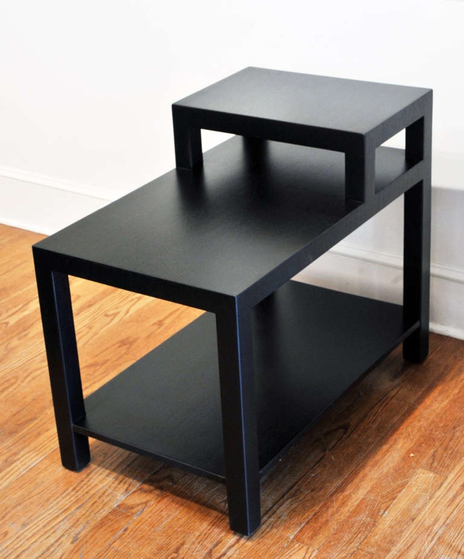 1950's Two-Tier Black Side or End Table