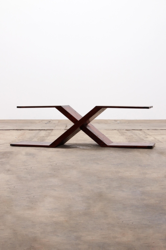 1970s Italian Vintage Asymmetrical Wooden Coffee Table