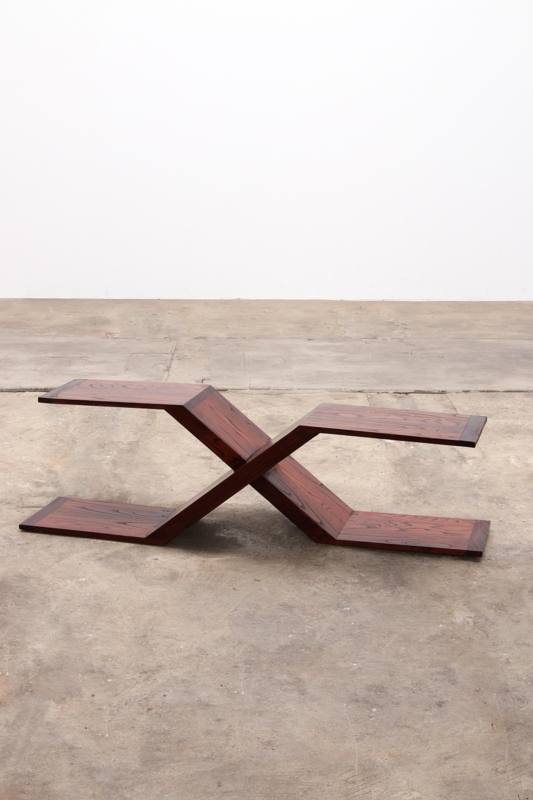1970s Vintage Italian Asymmetrical Wooden Coffee Table