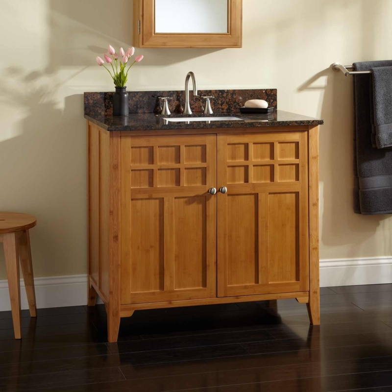 36 Inch Betong Bamboo Bathroom Vanity with Granite Top