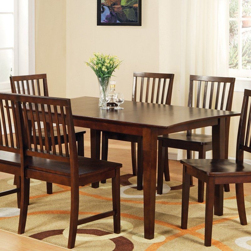 36-Inch Wide Extendable Dark Wood Dining Table Set