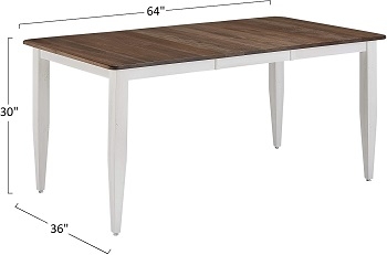 36-Inch Wide Rectangular Wooden Dining Table