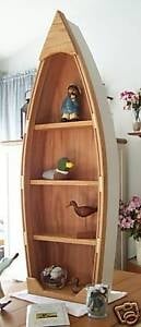 4 ft Wall Row Boat Bookcase Book Shelf Nautical Hand Crafted Canoe | eBay