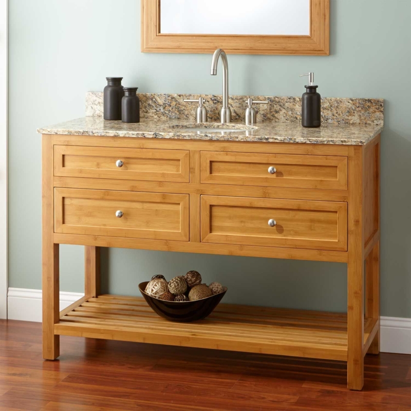 48" Narrow Depth Taren Bamboo Vanity for Undermount Sink | Bathroom ...