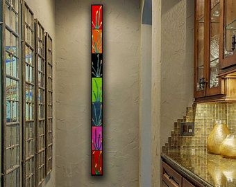 5 FT Tall Narrow Wall Art. Large Long Floral Wall Panel. Modern Home ...