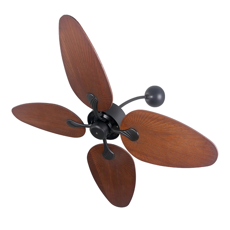 52 Inch Decorative Palm Leaf Wood Wall Mount Fan