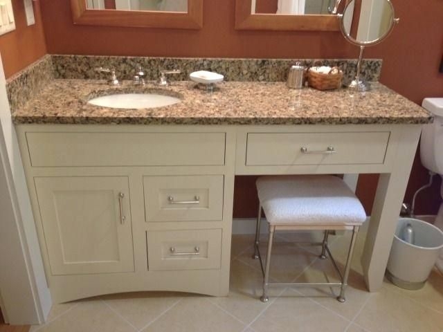 60 inch bathroom vanity with makeup area single sink vanity with makeup ...