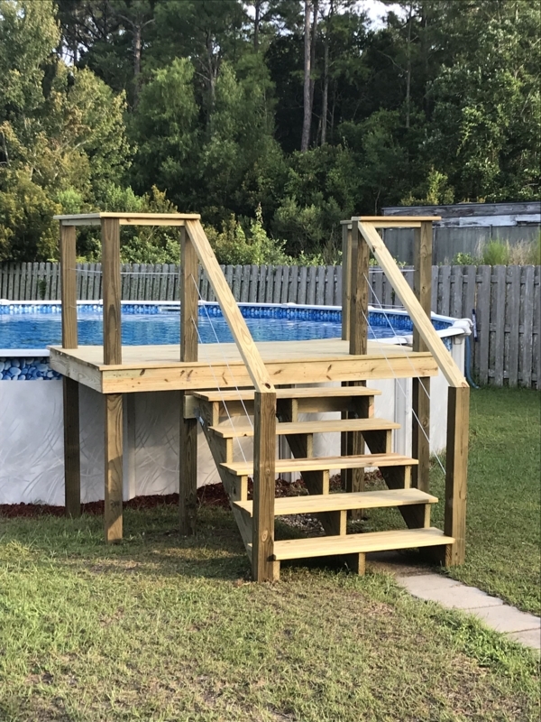 Above ground pool deck 4x8 deck for 27 pool If you want to relax ...