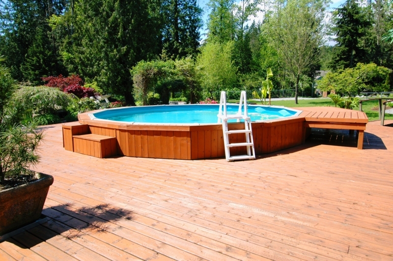 Above Ground Wooden Swimming Pool with Decking