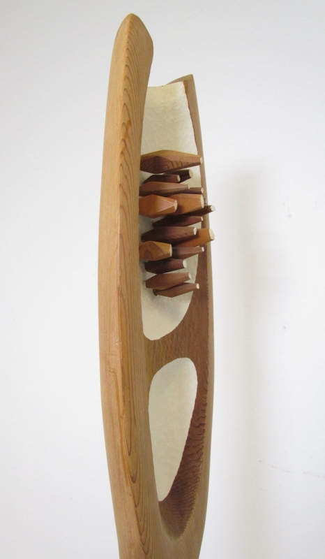 Abstract Organic Carved Wooden Floor Sculpture