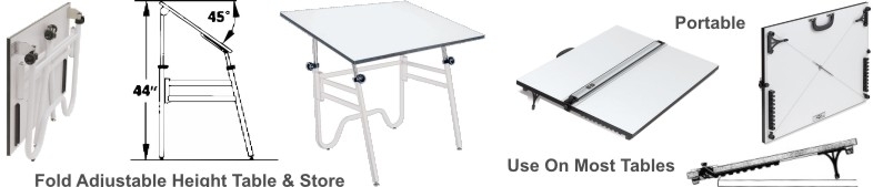 Adjustable Portable Folding Drafting Tables for Artists