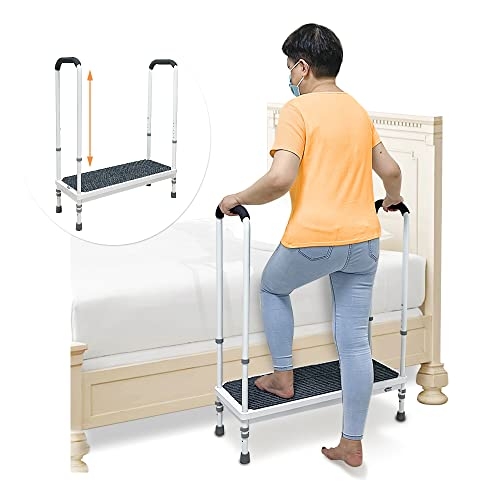 Adjustable Step Stool with Handrails for Safety