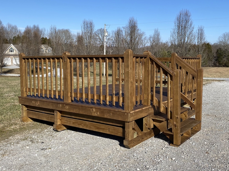 Affordable Sturdy Wooden Deck Kit with Railings