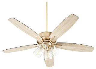 Aged Brass Breeze Ceiling Fan with French Country Style