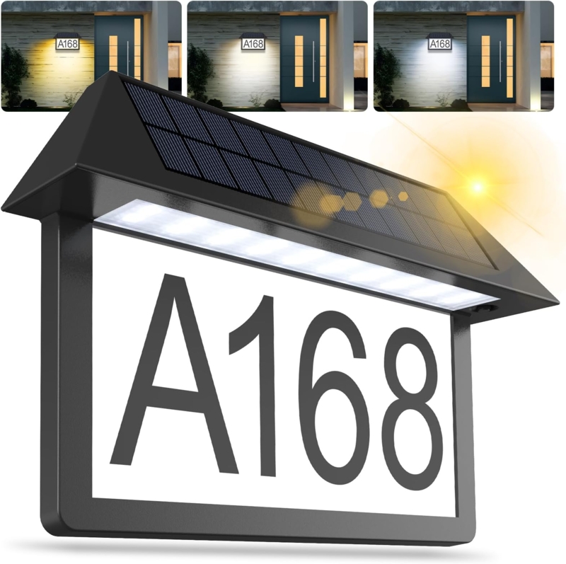 Amazon.com: Personalized Solar Lighted House Numbers for Outside, Led ...