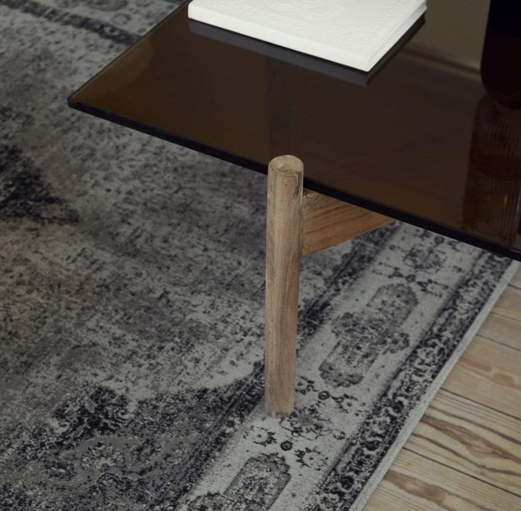 Amber Glass And wood Coffee Table | Kaffebord, Salongbord, Teppe