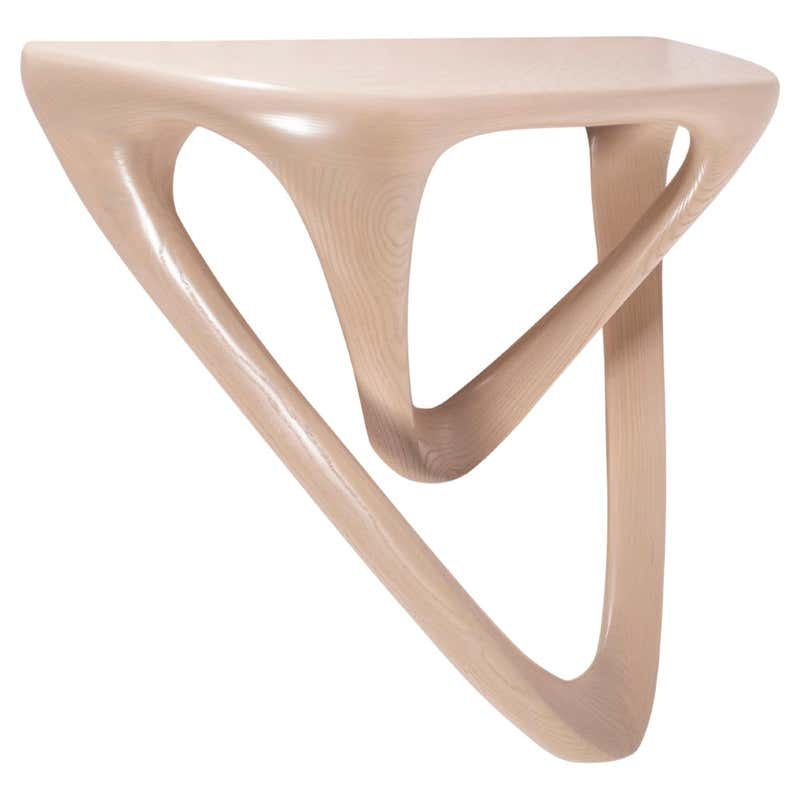 Amorph Aras modern wall mounted Console in White Oak wood caroused For ...