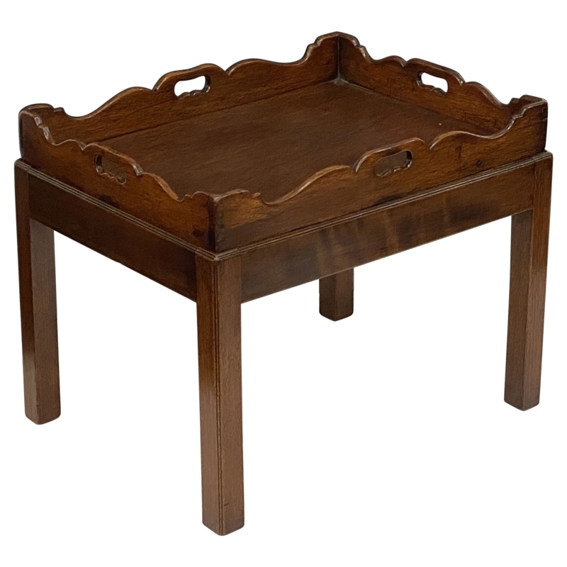 Antique British Yew Wood Butler's Tray Table