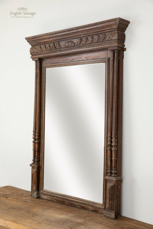 Antique Decoratively Carved Wooden Wall Mirror