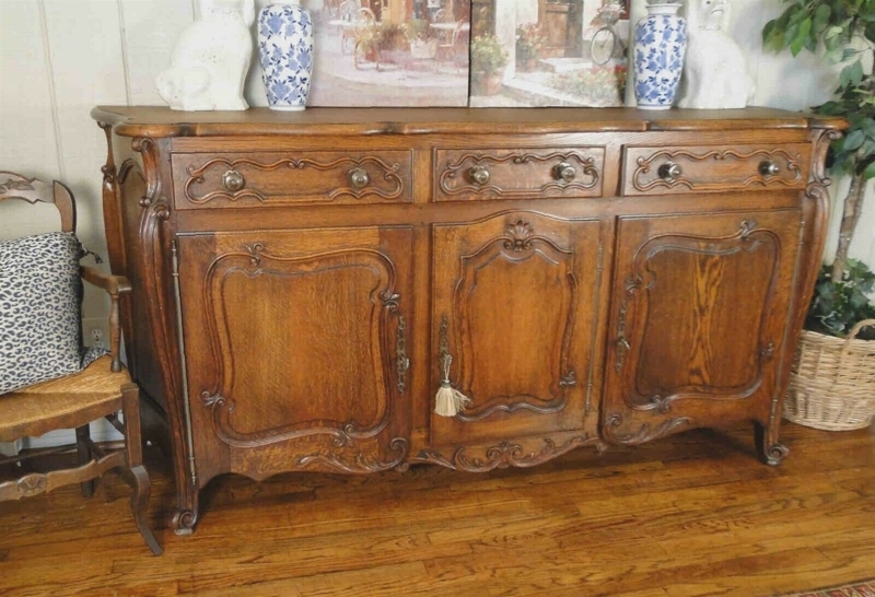 Antique French Louis XV Carved Buffet Sideboard