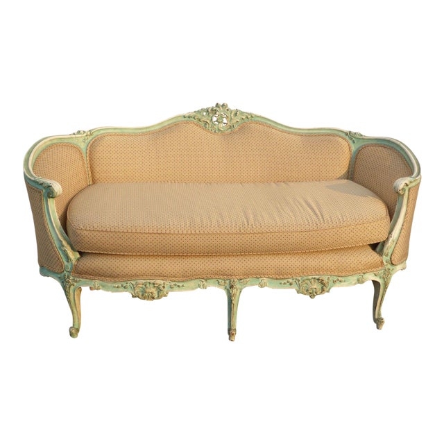 Antique French Provincial Louis XV Rococo Settee