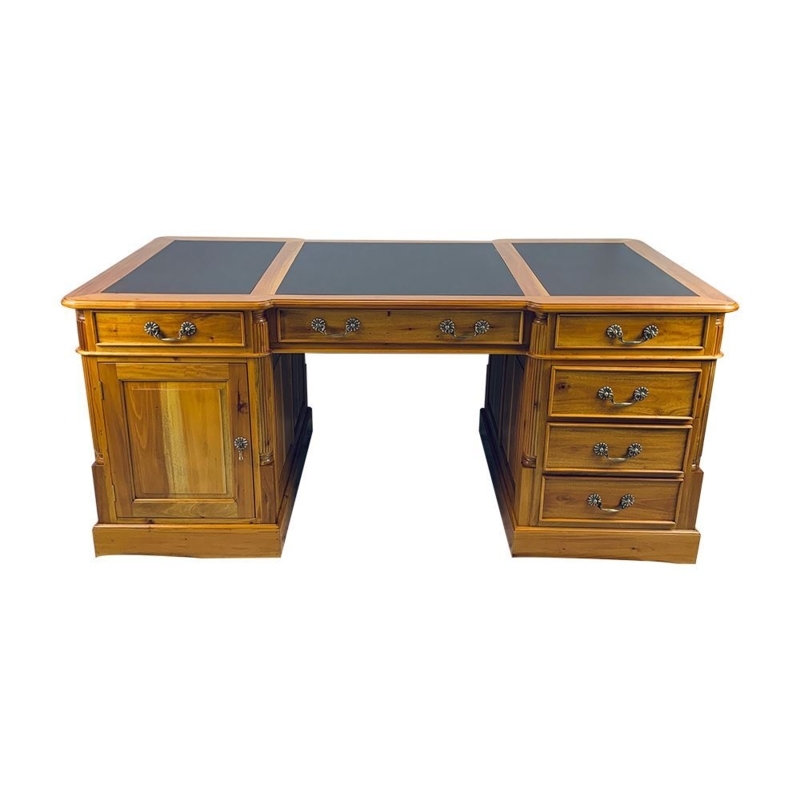 Antique Mahogany Executive Double-Sided Office Desk