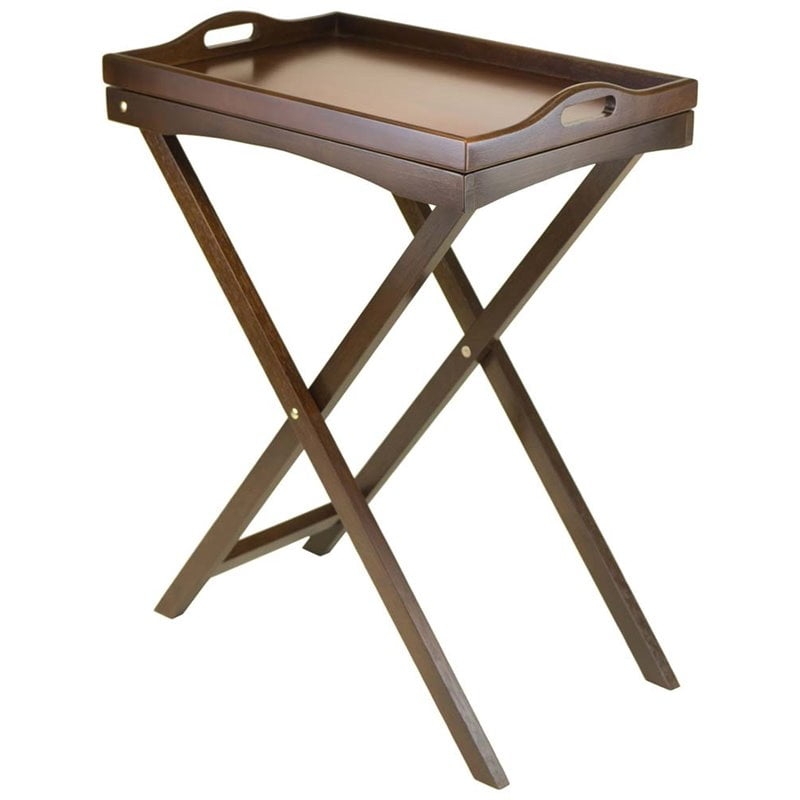 Antique Walnut Folding Butler Table with Tray